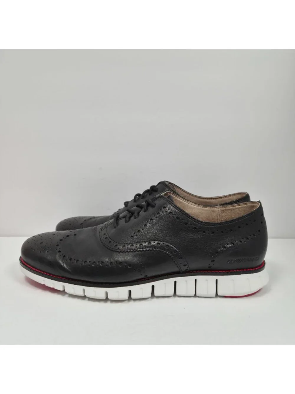 Cole Haan Zerogrand Wingtip Oxford Men's Black Leather Shoes C31462 Size 11.5M